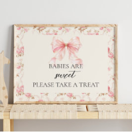 Roze Strik Cottage Baby Shower Zoete Favoriet Bord Poster