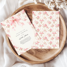 Roze Strik Cottage Bloem Meisje Virtuele Baby Show Kaart