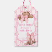 Roze strik cowgirl western baby shower favor cadeaulabel (Voorkant)