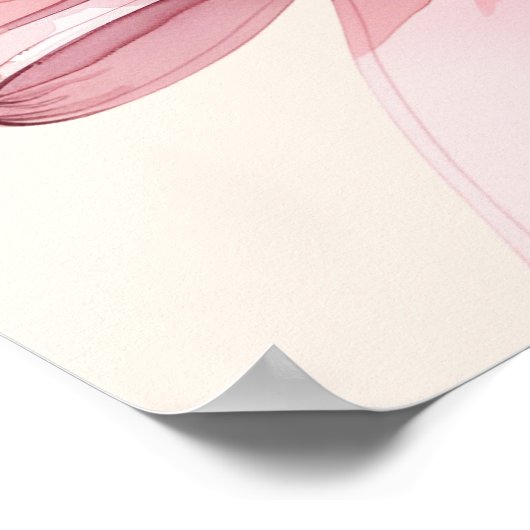 Roze strik crème beige Sweet 16 welkom Poster (Hoek)