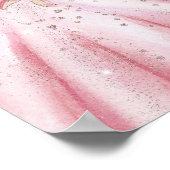 Roze strik crème bloemen jurk Quinceanera welkom Poster (Hoek)