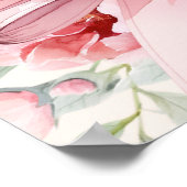 Roze strik crème bloemen Sweet 16 welkom Poster (Hoek)