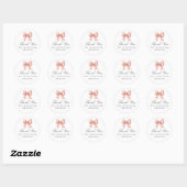 Roze strik dank u Baby shower Sticker (Vel)