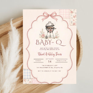 Roze Strik Das Barbecue Baby Q Baby Shower Kaart