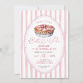 Roze Strik Das Coquette Cutie Pie Eerste Verjaarda Kaart (Voorkant)