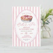 Roze Strik Das Coquette Cutie Pie Eerste Verjaarda Kaart (Staand voorkant)