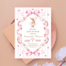 Roze Strik Das Konijn Baby Shower