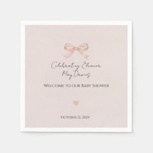 Roze Strik Das Meisje Baby Shower Servet