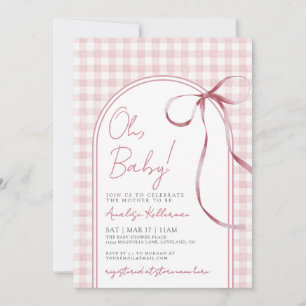 Roze Strik Das Meisjesachtige Baby Shower Kaart