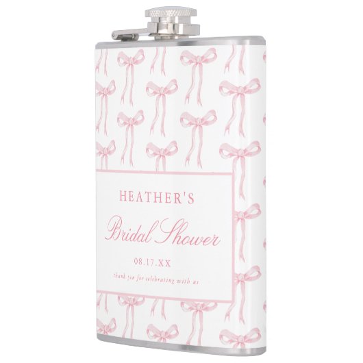 Roze strik de knoop Vrijgezellenfeest gunsten Heupfles (Links)