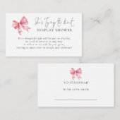 Roze strik die de knoop display douche bindt informatiekaartje (Voorkant / Achterkant)