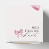 Roze strik die de knoop legt bruids douche cadeau bedankdoosjes (Bovenkant)