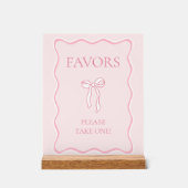 Roze strik die de knoop vastmaakt bruids douche fa acryl bord (Voorkant)