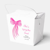 Roze Strik Die Knoop Vast Bruidsfeest Bedankdoosjes (Achterkant)