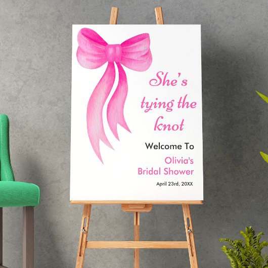 Roze Strik Die Knoop Vast Bruidsfeest Poster