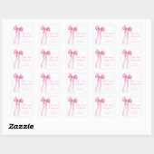 Roze strik - Dit boek is van Vierkante Sticker (Vel)