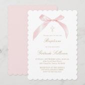 roze strik | doop kaart (Voorkant / Achterkant)