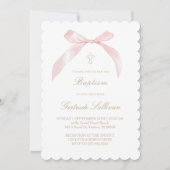 roze strik | doop kaart (Voorkant)