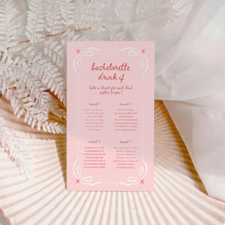Roze Strik Drink Als Bachelorette Spelkaart