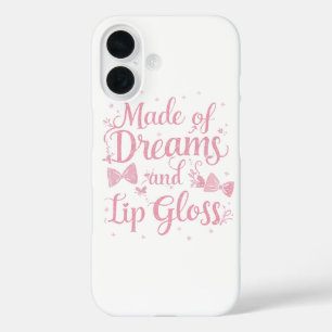 Roze Strik "Dromen en Lipglans" Citaat iPhone 16 Hoesje