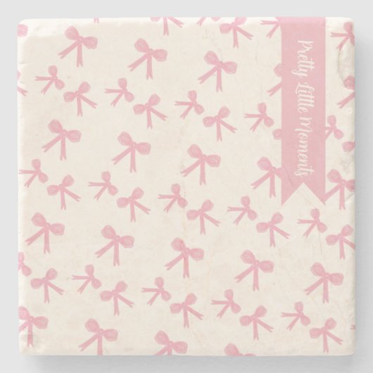 Roze Strik Droom Onderzetter (Voorkant)