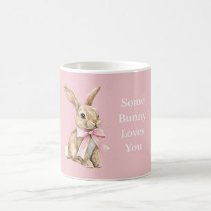 Roze Strik Een Konijn Houdt Van Jou Koffiemok