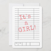 Roze Strik Een Nieuw Hoofdstuk Baby Shower Kaart (Achterkant)