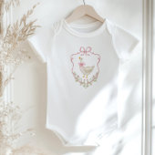 Roze strik Eend Crest Meisje babyshower Romper