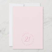 Roze strik eenentwintig verjaardag kaart (Achterkant)