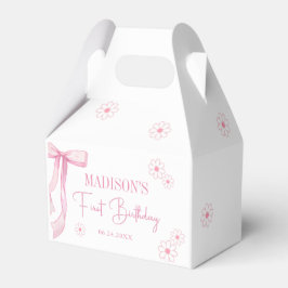 Roze strik Elegant 1e verjaardag Bedankdoosjes