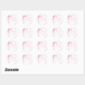 Roze strik Elegant 1e verjaardag Ronde Sticker (Vel)