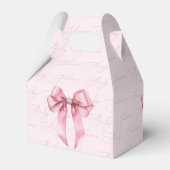 Roze strik Elegant Baby shower Bedankdoosjes (Achterkant)