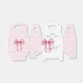 Roze strik Elegant Baby shower Bedankdoosjes (Uitgevouwen)