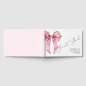 Roze strik Elegant Baby shower Gastenboek (Volledig)
