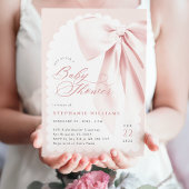 Roze strik Elegant Baby shower Kaart