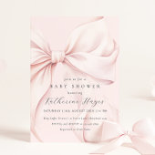 Roze strik Elegant Baby shower Kaart