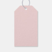 Roze Strik Elegant Meisje Baby Shower Favor Cadeaulabel (Achterkant)