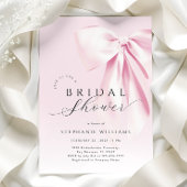 Roze strik elegante bruids douche uitnodiging