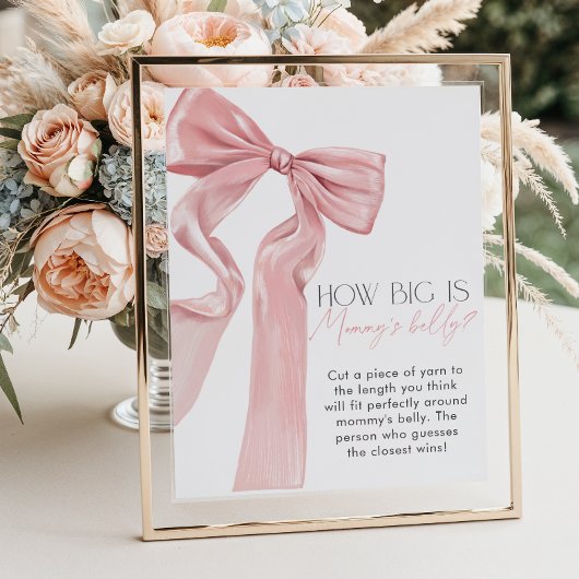 Roze strik Elegante Coquette Hoe groot is de buik  Poster