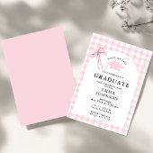 Roze strik Elegante eindexamenfeest uitnodiging