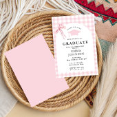 Roze strik Elegante eindexamenfeest uitnodiging
