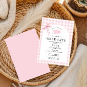Roze strik Elegante eindexamenfeest uitnodiging