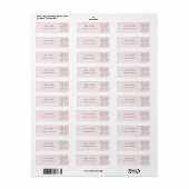 Roze strik elegante strepen etiket (Full Sheet)