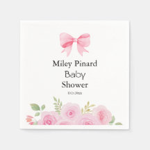 Roze Strik en Bloemige Baby Shower
