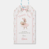 Roze Strik en Bloemstuk Some Bunny is One 1e Verja Cadeaulabel (Voorkant)