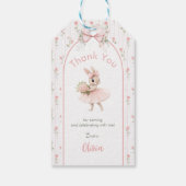 Roze Strik en Bloemstuk Some Bunny is One 1e Verja Cadeaulabel (Achterkant)