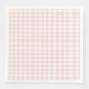 Roze strik en gingham preppy baby shower servet