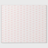Roze strik en krullerige lintframe Chic Whimsical Cadeaupapier (Vlak)