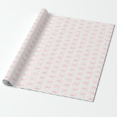 Roze strik en krullerige lintframe Chic Whimsical Cadeaupapier (Uitgerold)