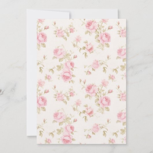 Roze strik en Rozen preppy baby shower Kaart (Achterkant)